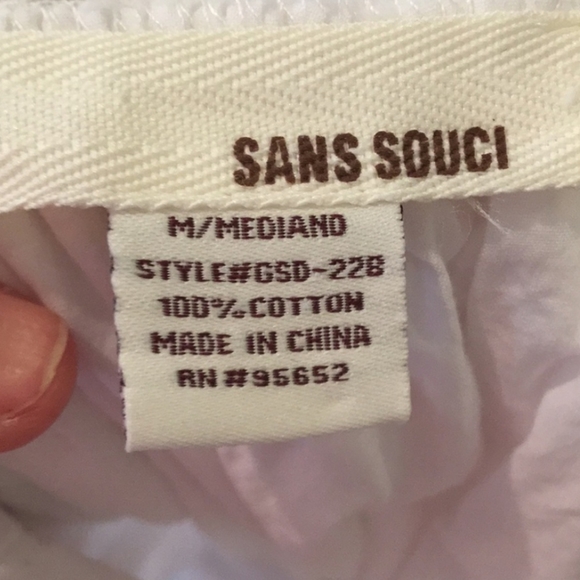 Sans Souci White Dot Fit and Flare Criss cross back Dress - Picture 6 of 8